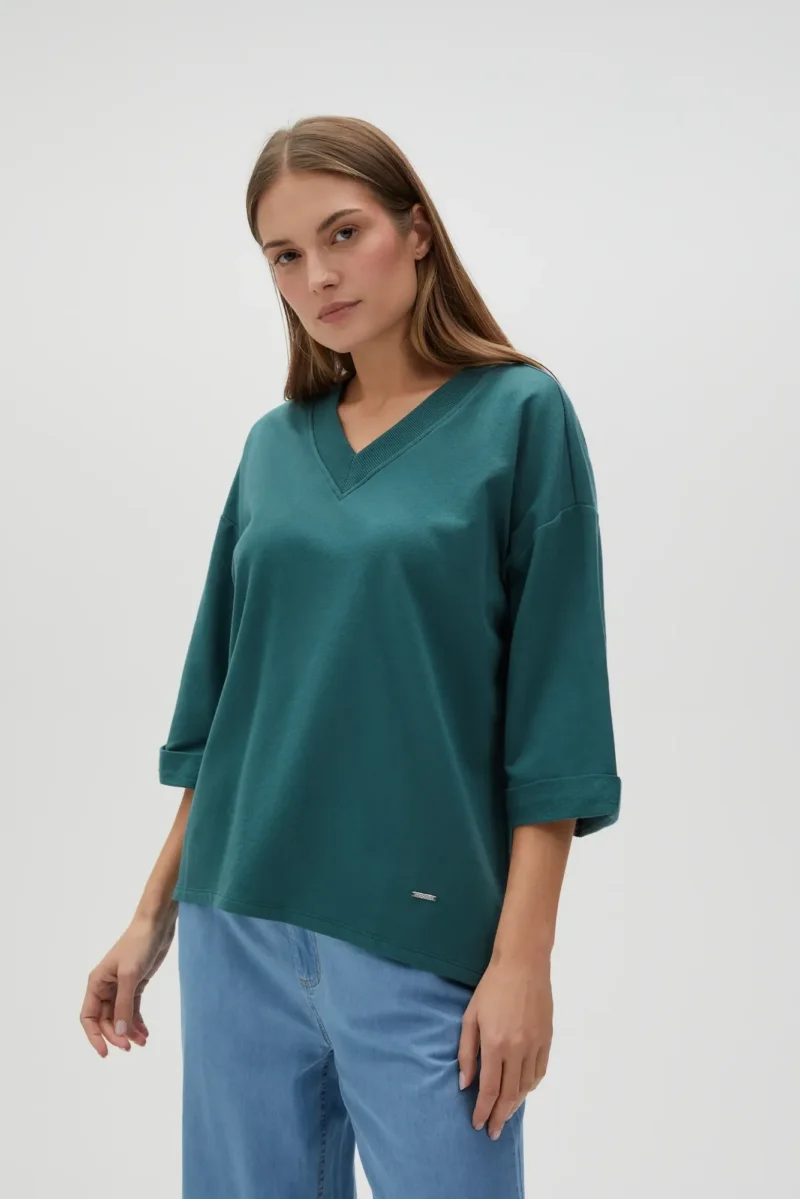 WOMEN'S SWEATSHIRT L-BL-4609 D.GREEN