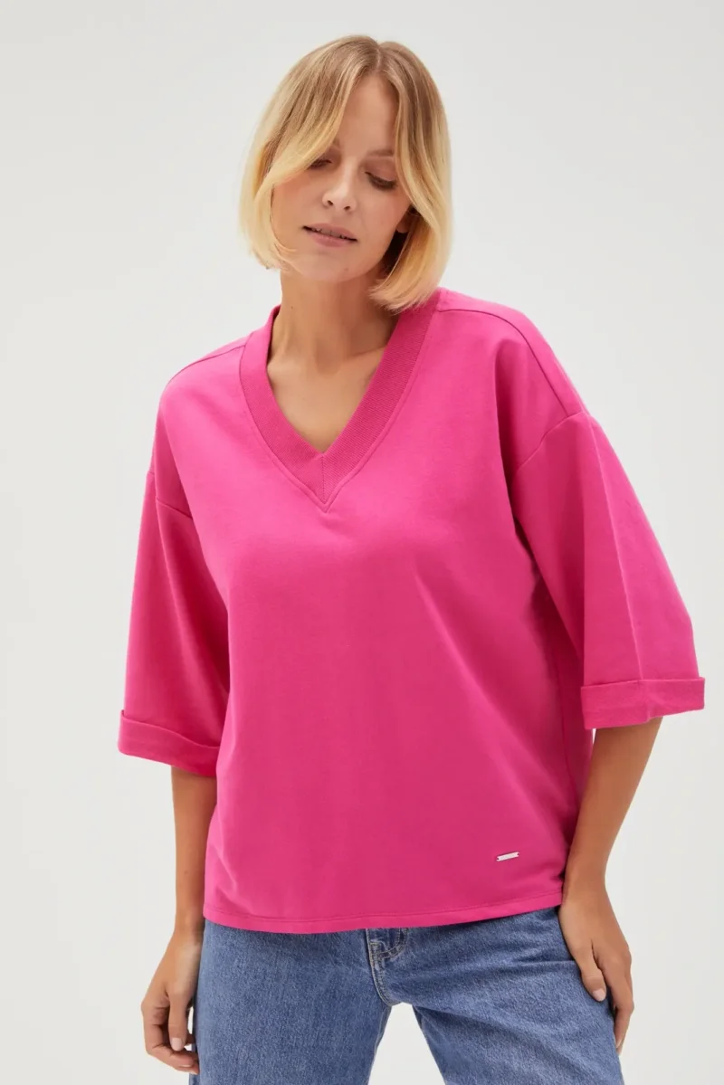 WOMEN'S SWEATSHIRT L-BL-4609 FUCHSIA - Imagen 2