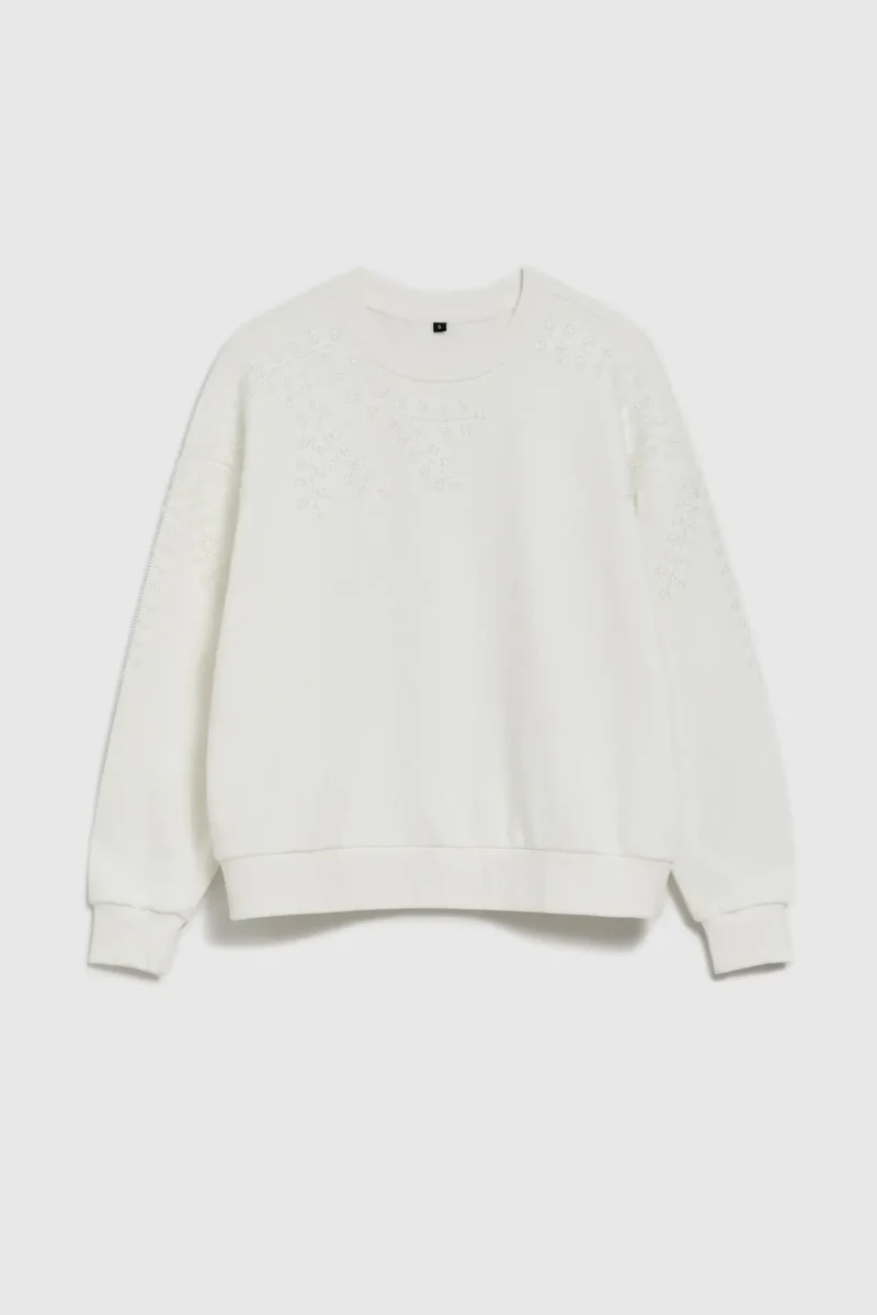 WOMEN'S SWEATSHIRT L-BL-4612 OFF WHITE - Imagen 2