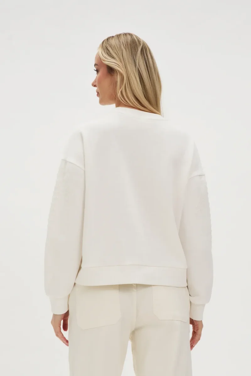 WOMEN'S SWEATSHIRT L-BL-4612 OFF WHITE - Imagen 6
