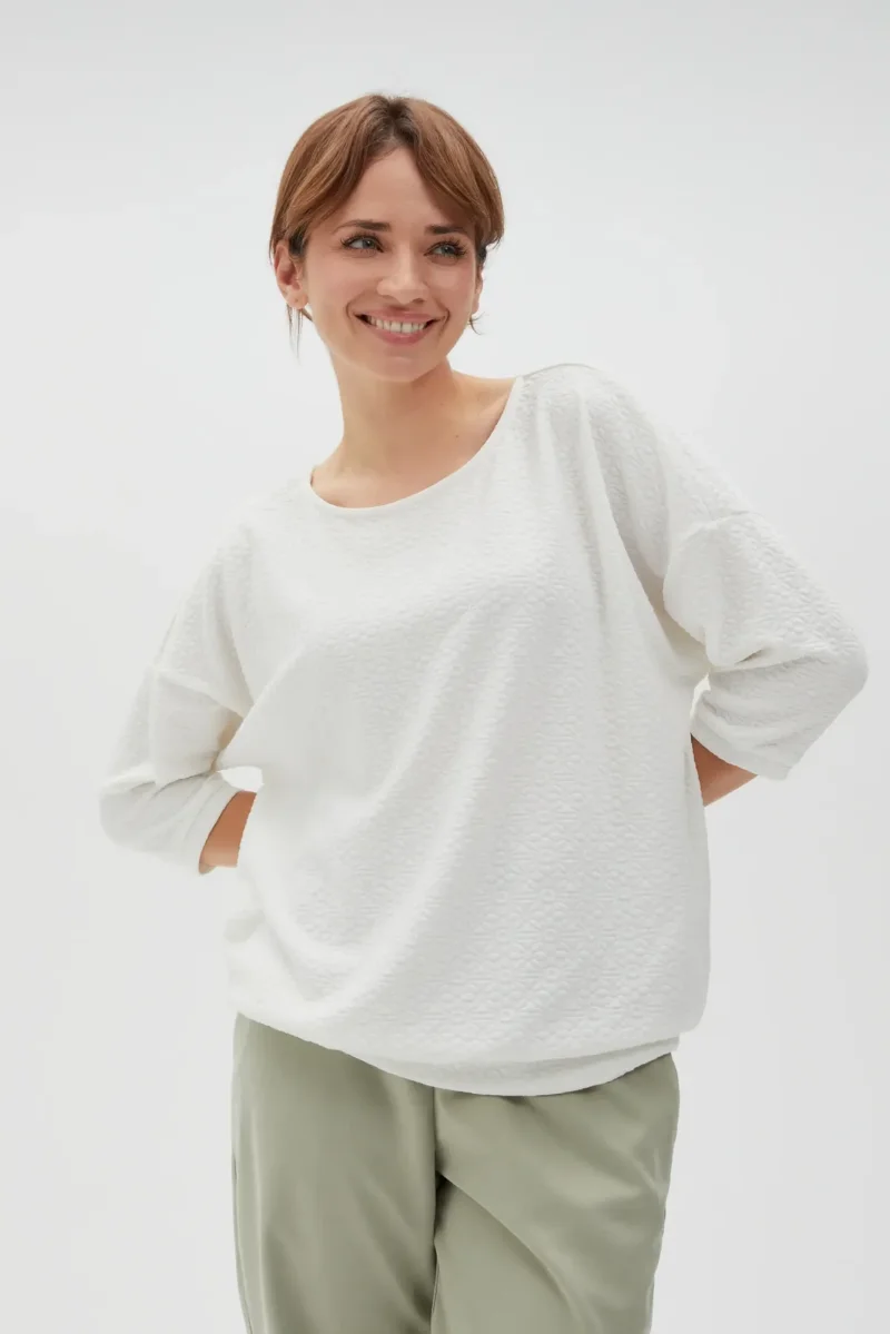 WOMEN'S SWEATSHIRT L-BL-4617 OFF WHITE