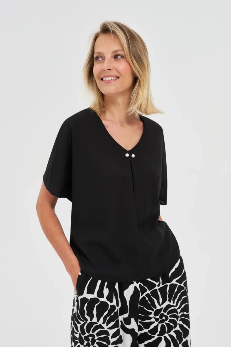 WOMEN'S SHIRT L-KO-4662 BLACK