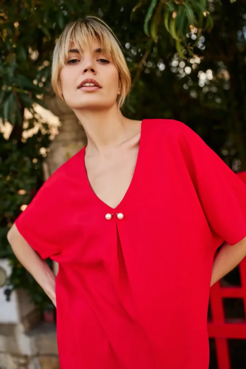 WOMEN'S SHIRT L-KO-4662 RED