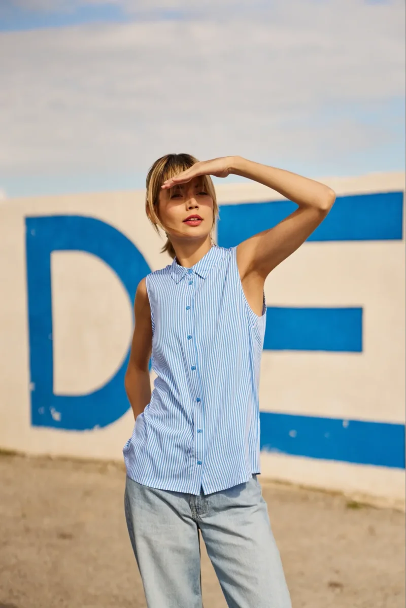 WOMEN'S SHIRT L-KO-4663 WHITE_BLUE
