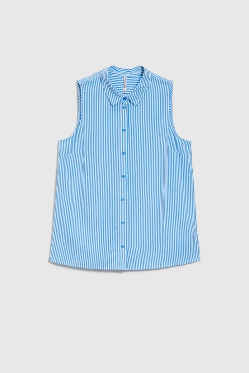 WOMEN'S SHIRT L-KO-4663 WHITE_BLUE - Imagen 4