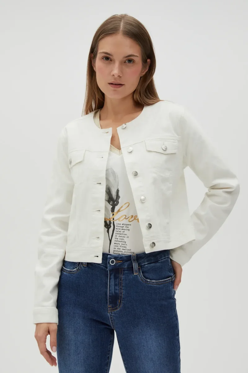 WOMEN'S JACKETS L-KU-4615 OFF WHITE - Imagen 5