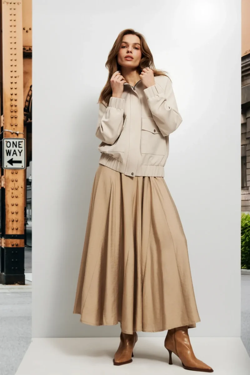 WOMEN'S SKIRT L-SC-4611 BEIGE - Imagen 2