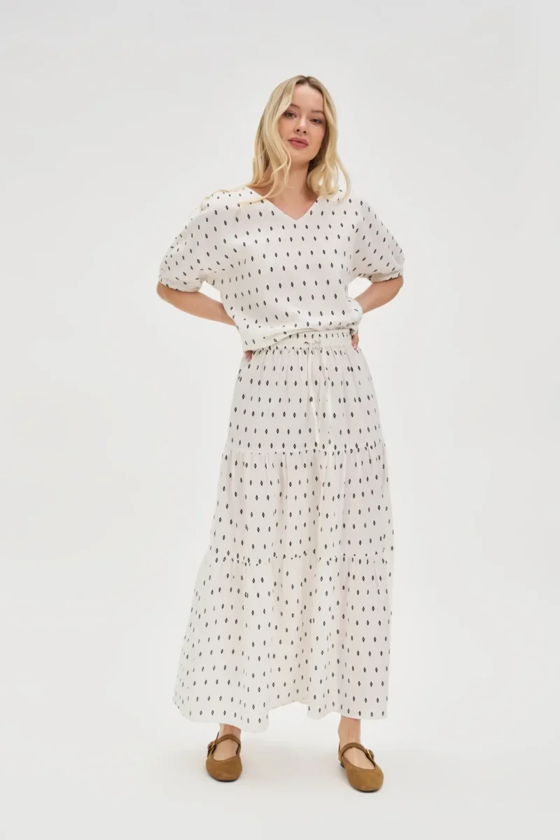 WOMEN'S SKIRT L-SC-4618 OFF WHITE - Imagen 5