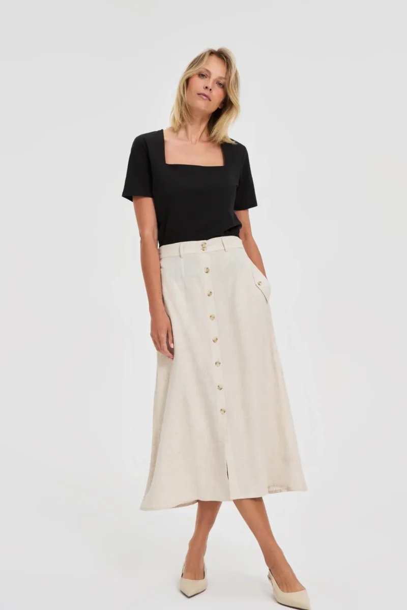 WOMEN'S SKIRT L-SC-4622 L.BEIGE - Imagen 3
