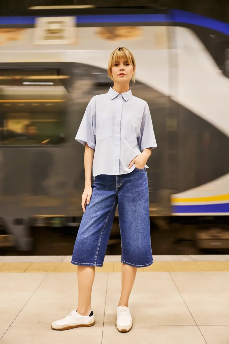 WOMEN'S SHORTS L-SH-4603 D.BLUE - Imagen 4