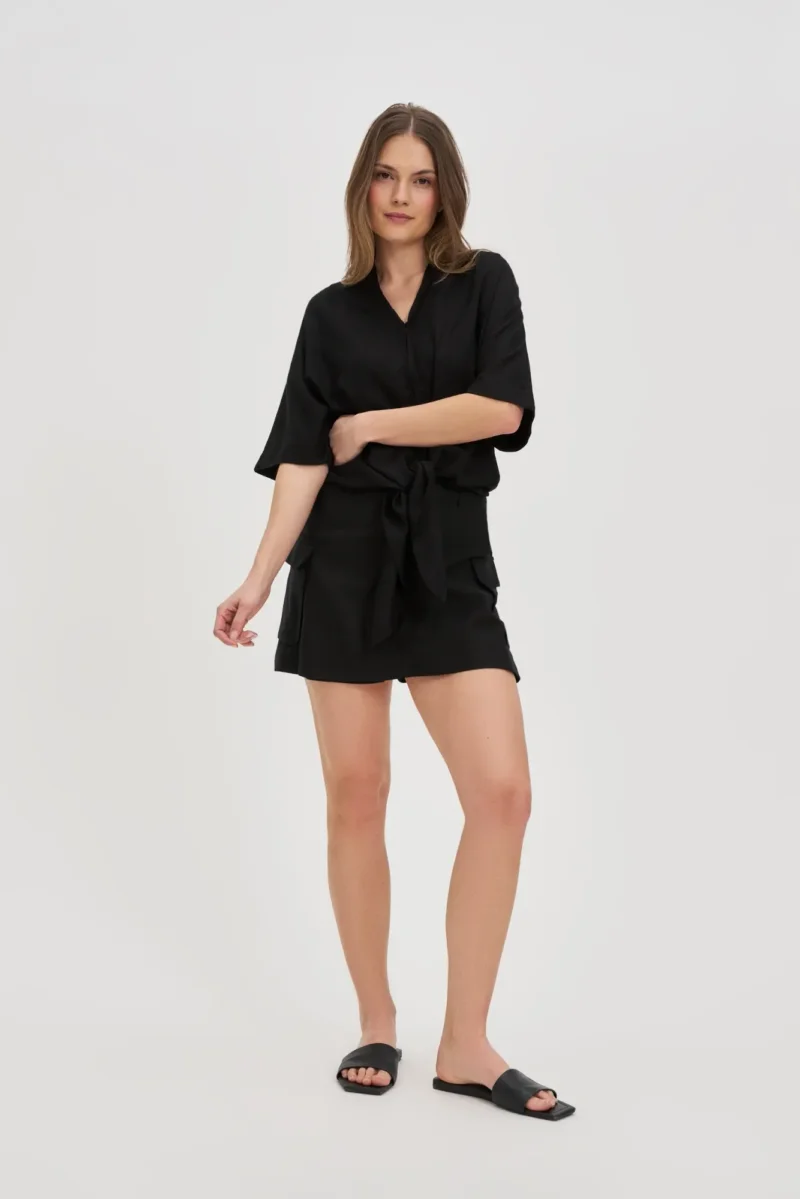 WOMEN'S SHORTS L-SH-4611 BLACK