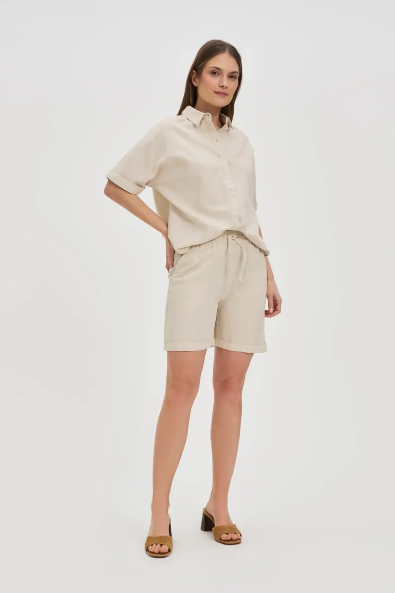 WOMEN'S SHORTS L-SH-4613 L.BEIGE MEL - Imagen 3