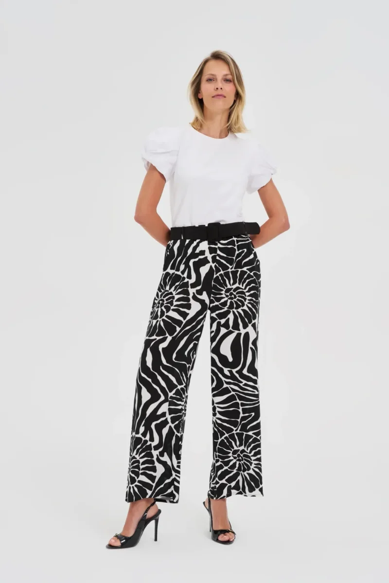 WOMEN'S PANTS L-SP-4630 BLACK_WHITE - Imagen 4