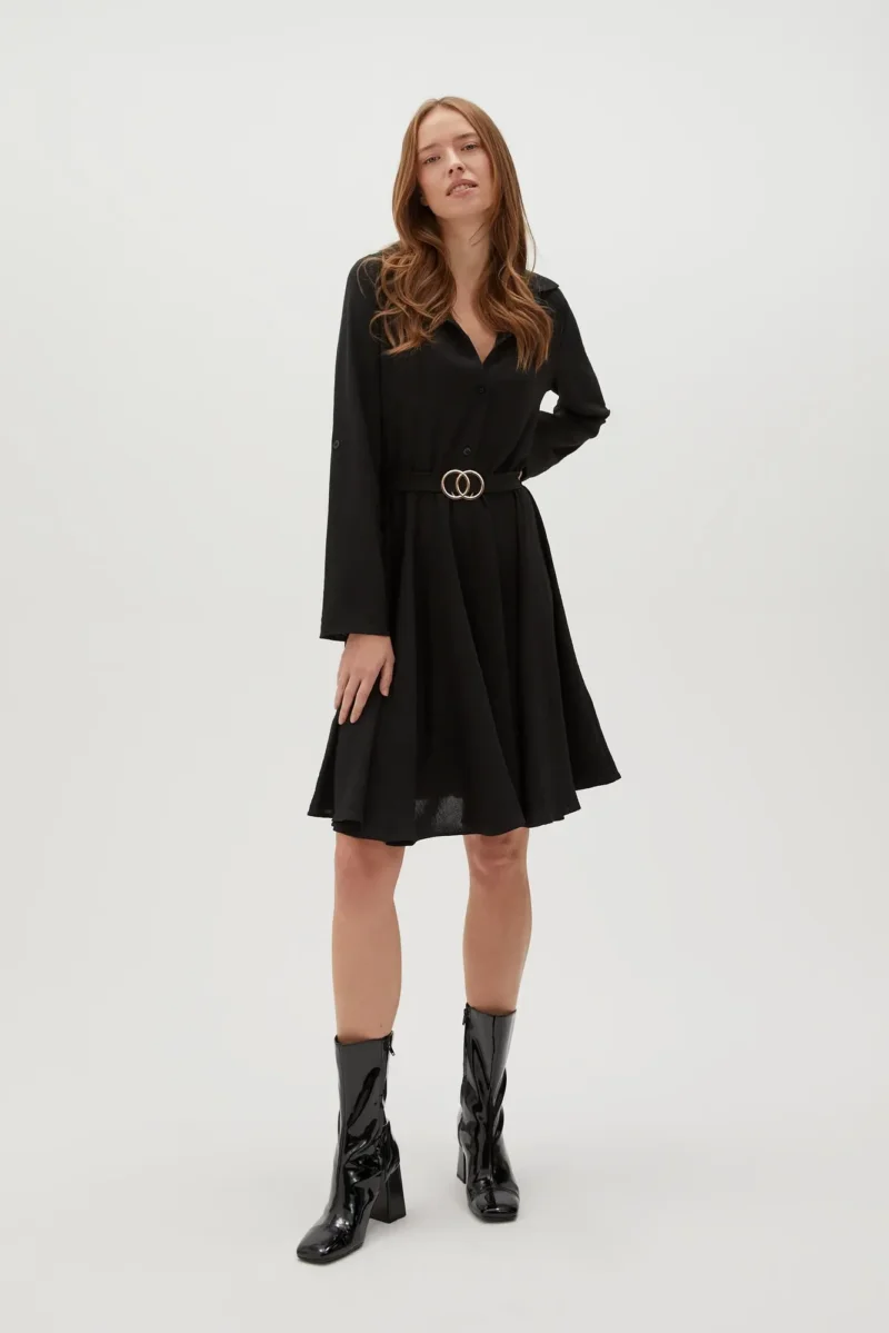 WOMEN'S DRESS L-SU-4607 BLACK - Imagen 11
