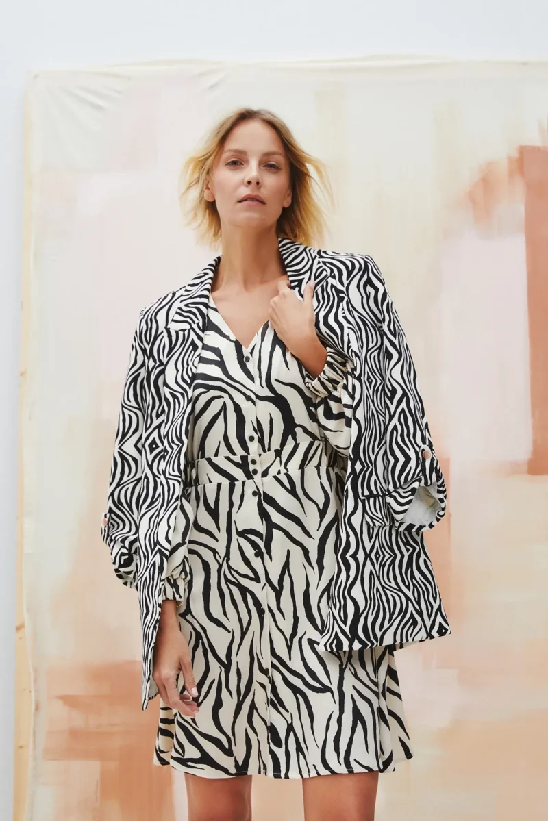 WOMEN'S DRESS L-SU-4610 OFF WHITE - Imagen 10