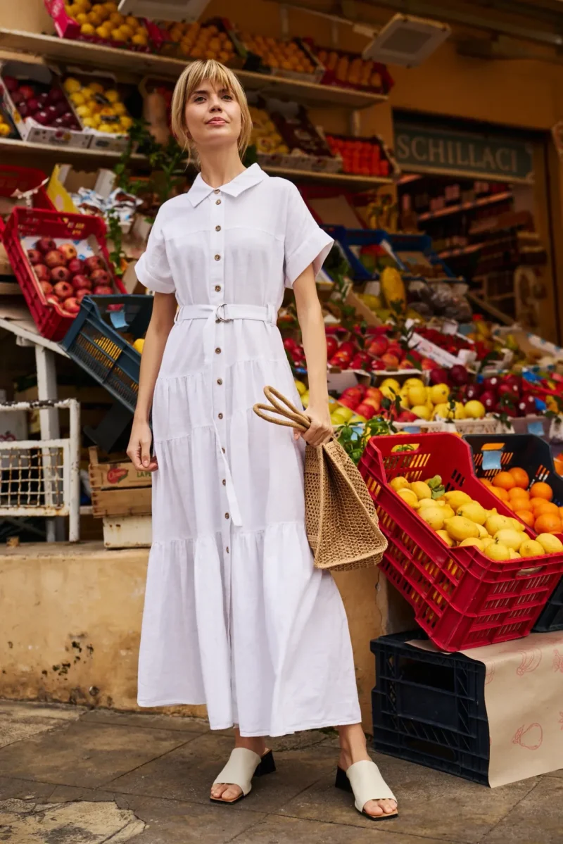 WOMEN'S DRESS L-SU-4620 WHITE - Imagen 5