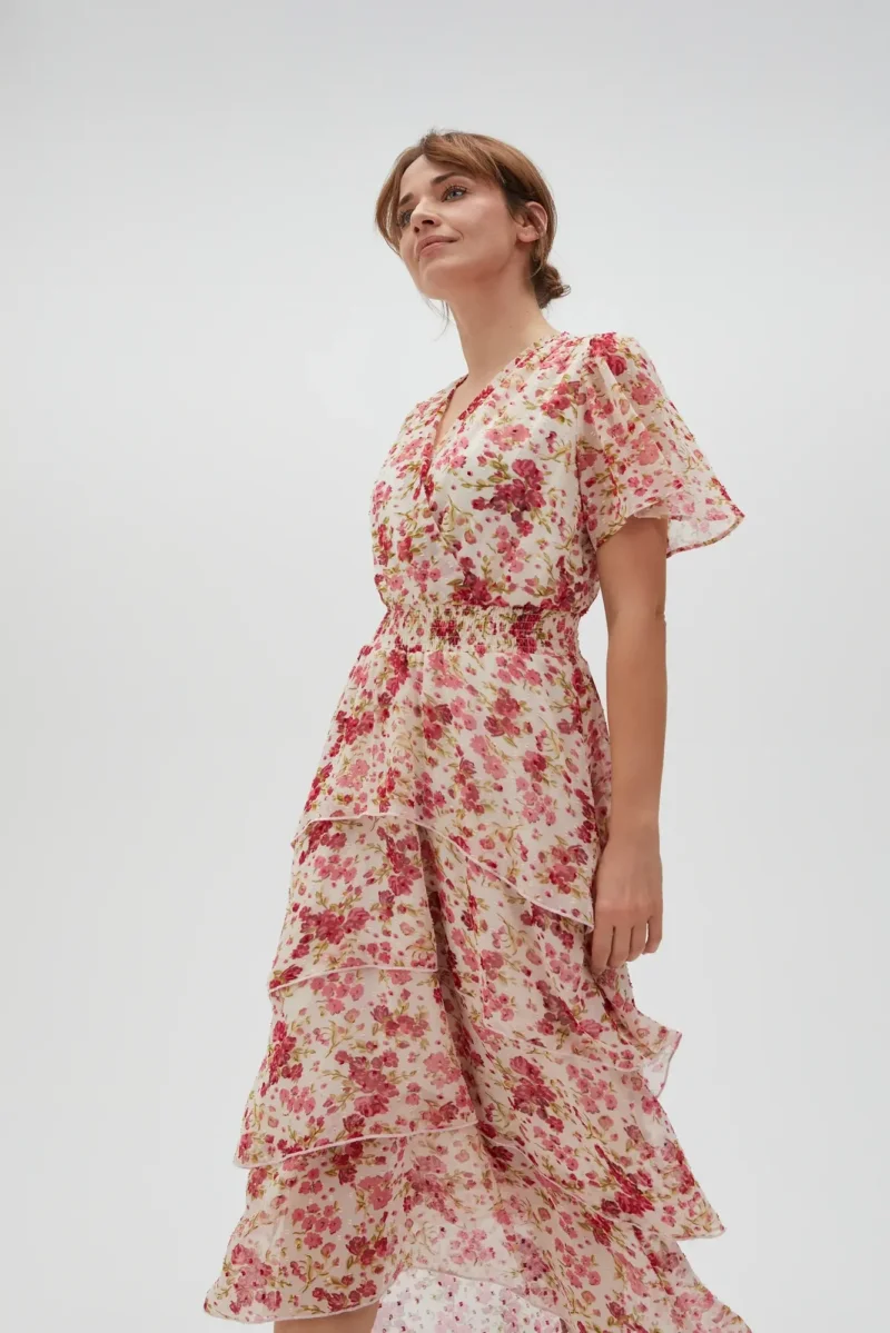 WOMEN'S DRESS L-SU-4628 OFF WHITE - Imagen 2