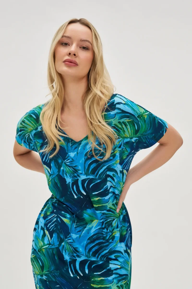 WOMEN'S DRESS L-SU-4644 BLUE - Imagen 2