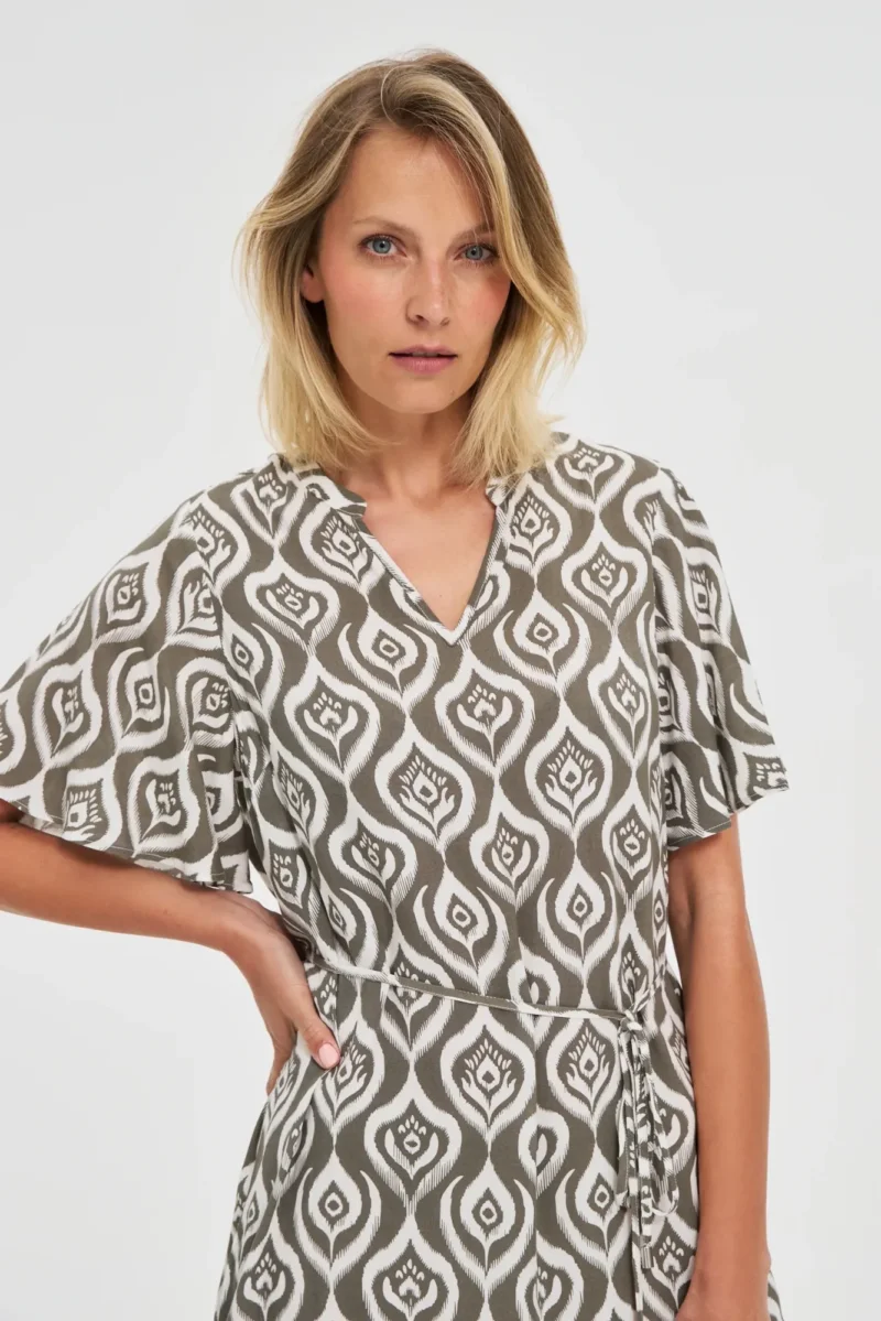 WOMEN'S DRESS L-SU-4648 OLIVE - Imagen 2