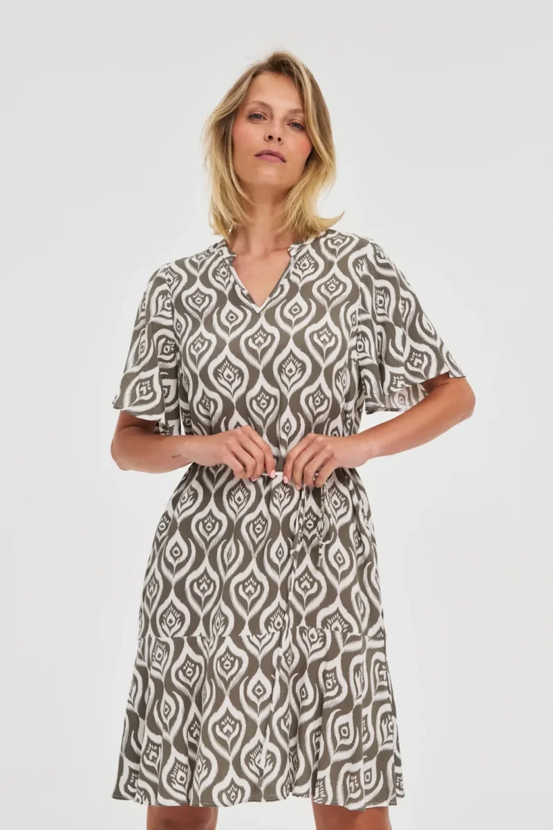 WOMEN'S DRESS L-SU-4648 OLIVE - Imagen 4
