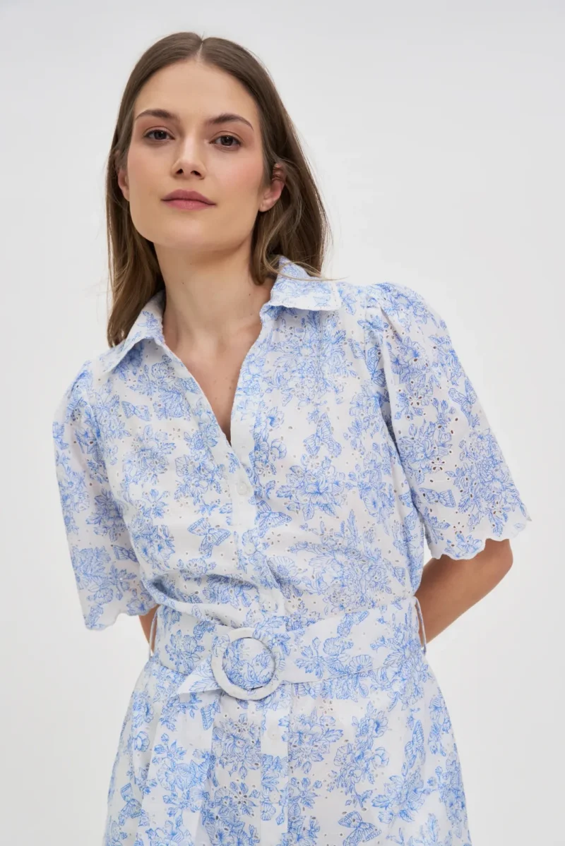 WOMEN'S DRESS L-SU-4656 BLUE - Imagen 5