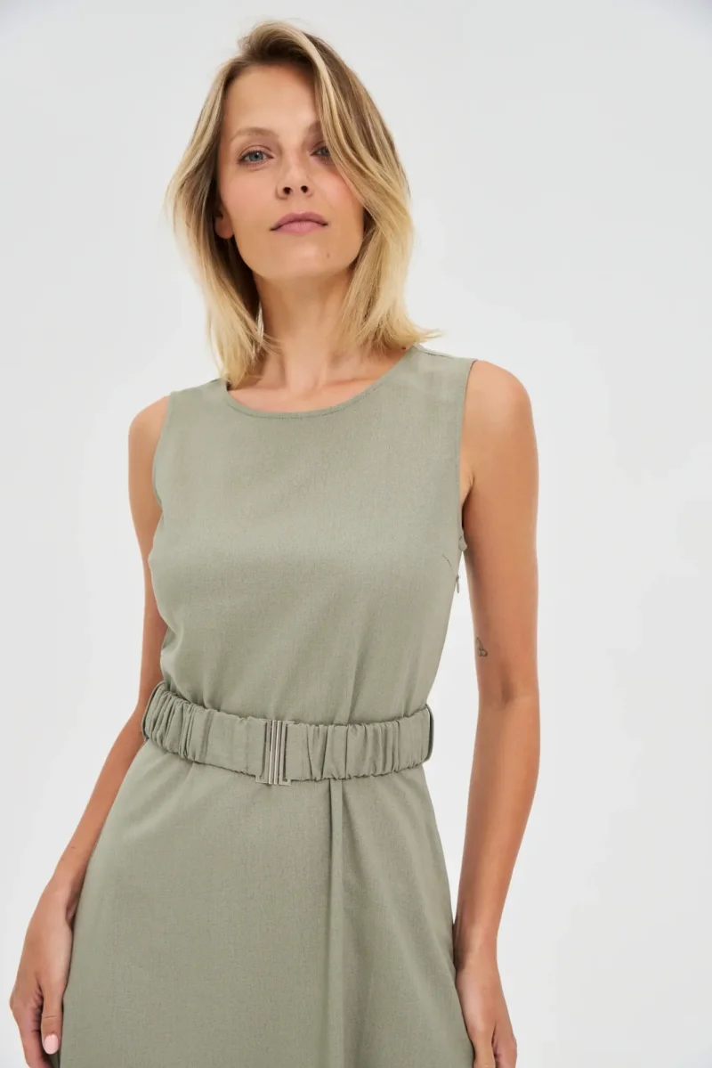 WOMEN'S DRESS L-SU-4665 OLIVE - Imagen 2