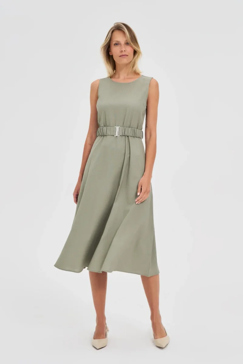 WOMEN'S DRESS L-SU-4665 OLIVE - Imagen 4