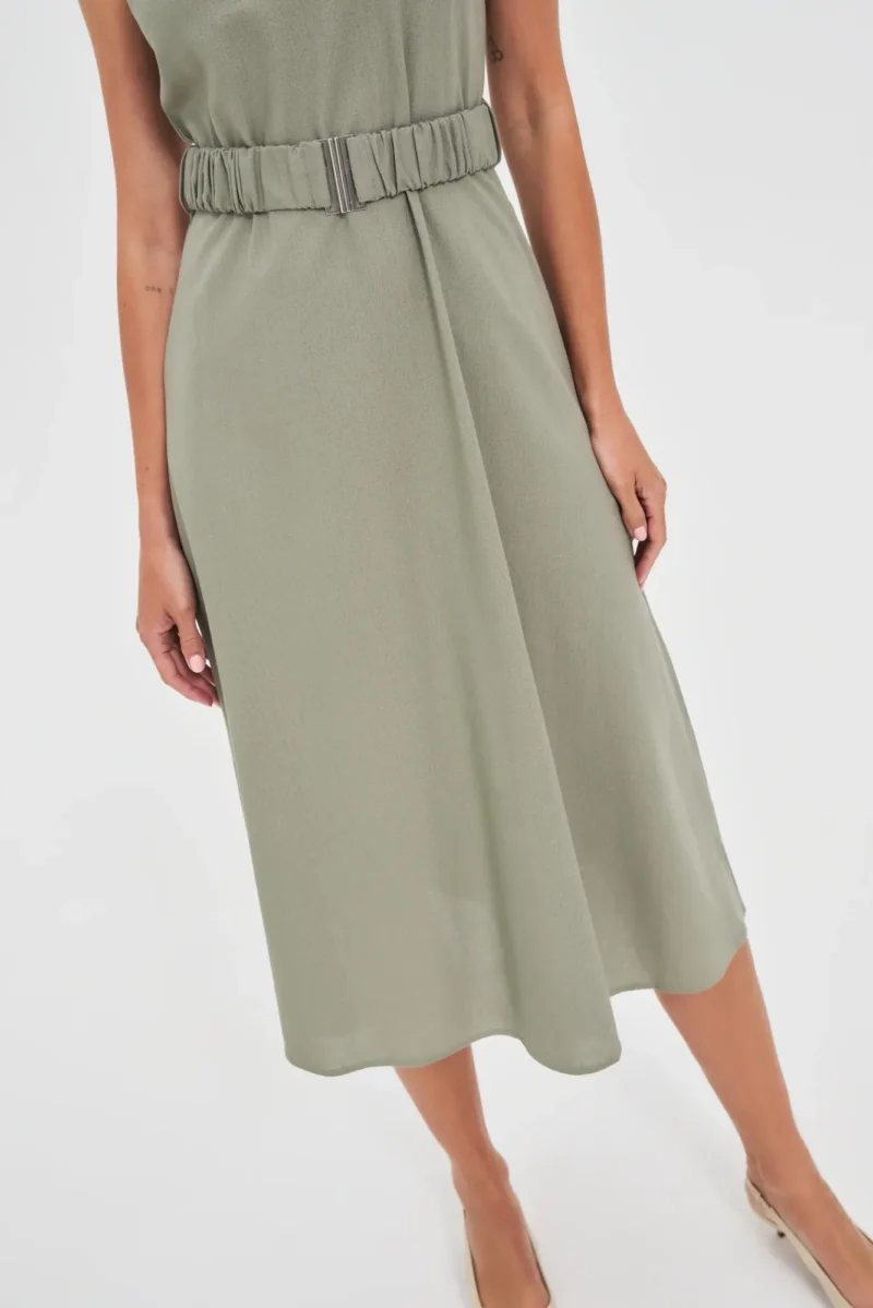 WOMEN'S DRESS L-SU-4665 OLIVE - Imagen 3