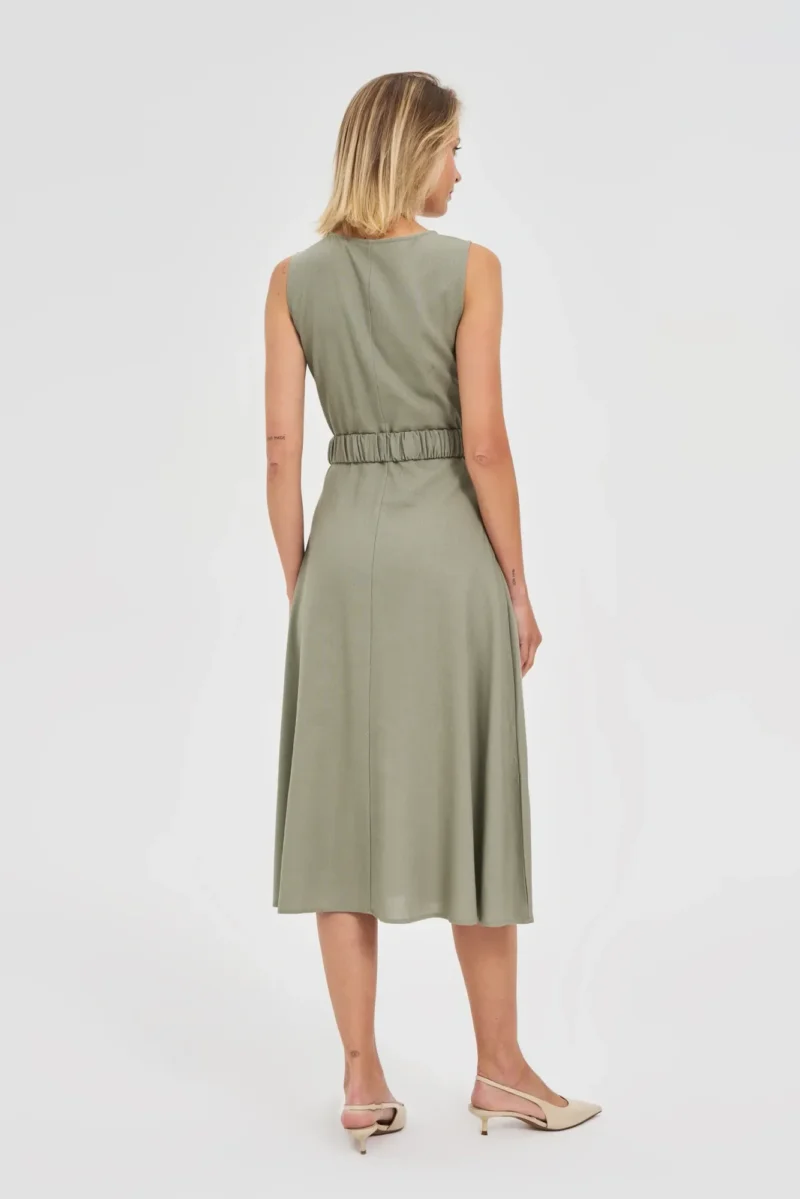 WOMEN'S DRESS L-SU-4665 OLIVE - Imagen 5