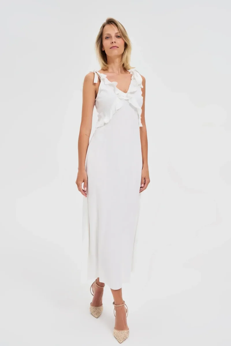 WOMEN'S DRESS L-SU-4669 WHITE - Imagen 3