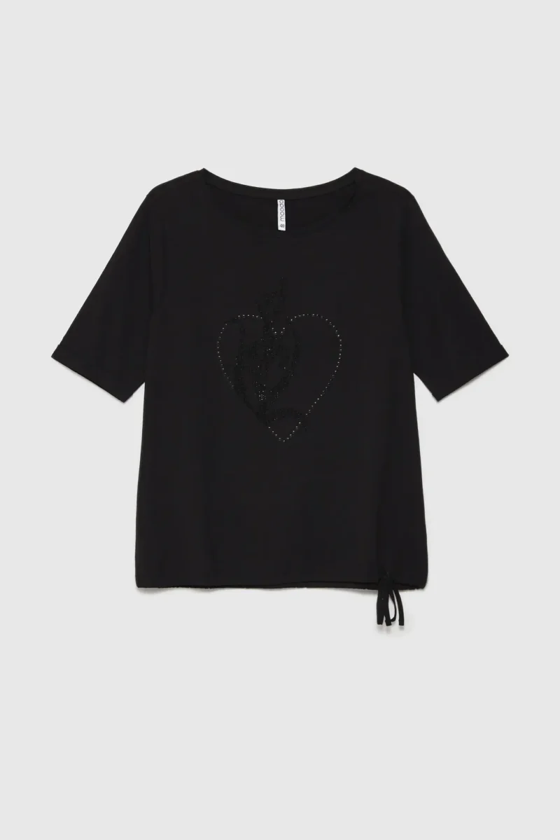 WOMEN'S TSHIRT L-TS-4611 BLACK - Imagen 2