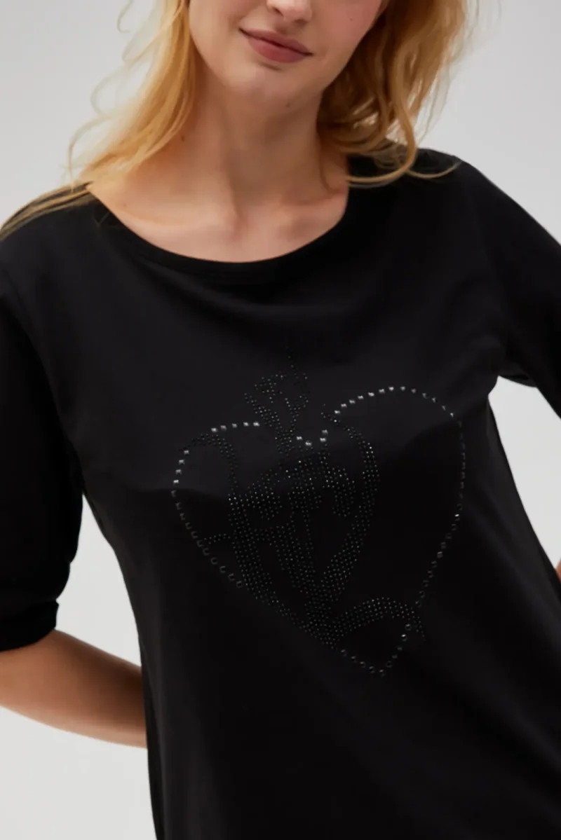 WOMEN'S TSHIRT L-TS-4611 BLACK - Imagen 9