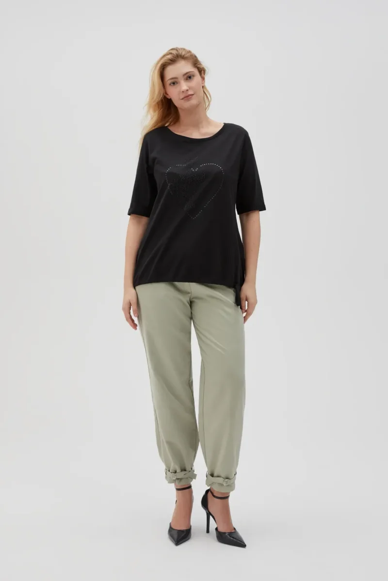 WOMEN'S TSHIRT L-TS-4611 BLACK - Imagen 5