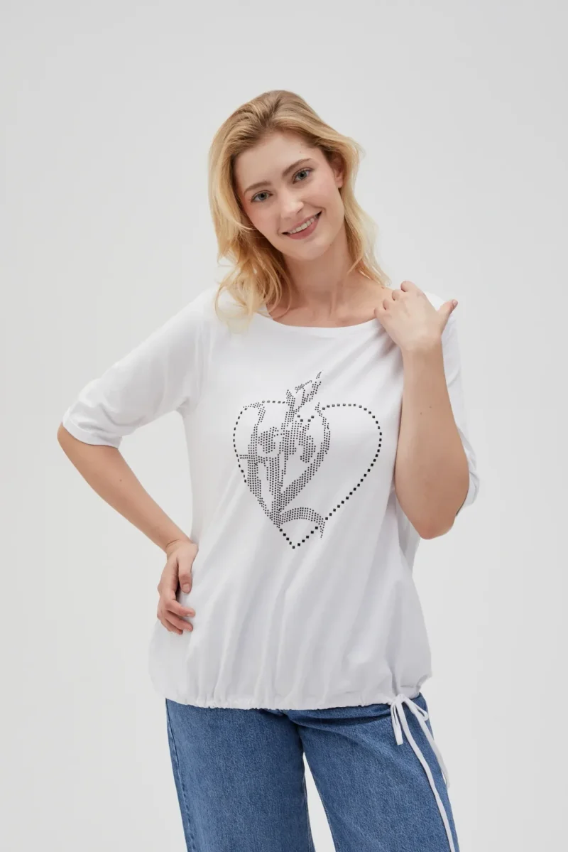 WOMEN'S TSHIRT L-TS-4611 WHITE - Imagen 8