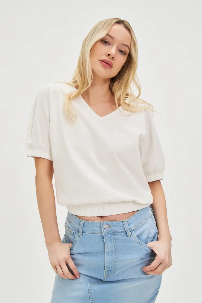 WOMEN'S TSHIRT L-TS-4619 OFF WHITE
