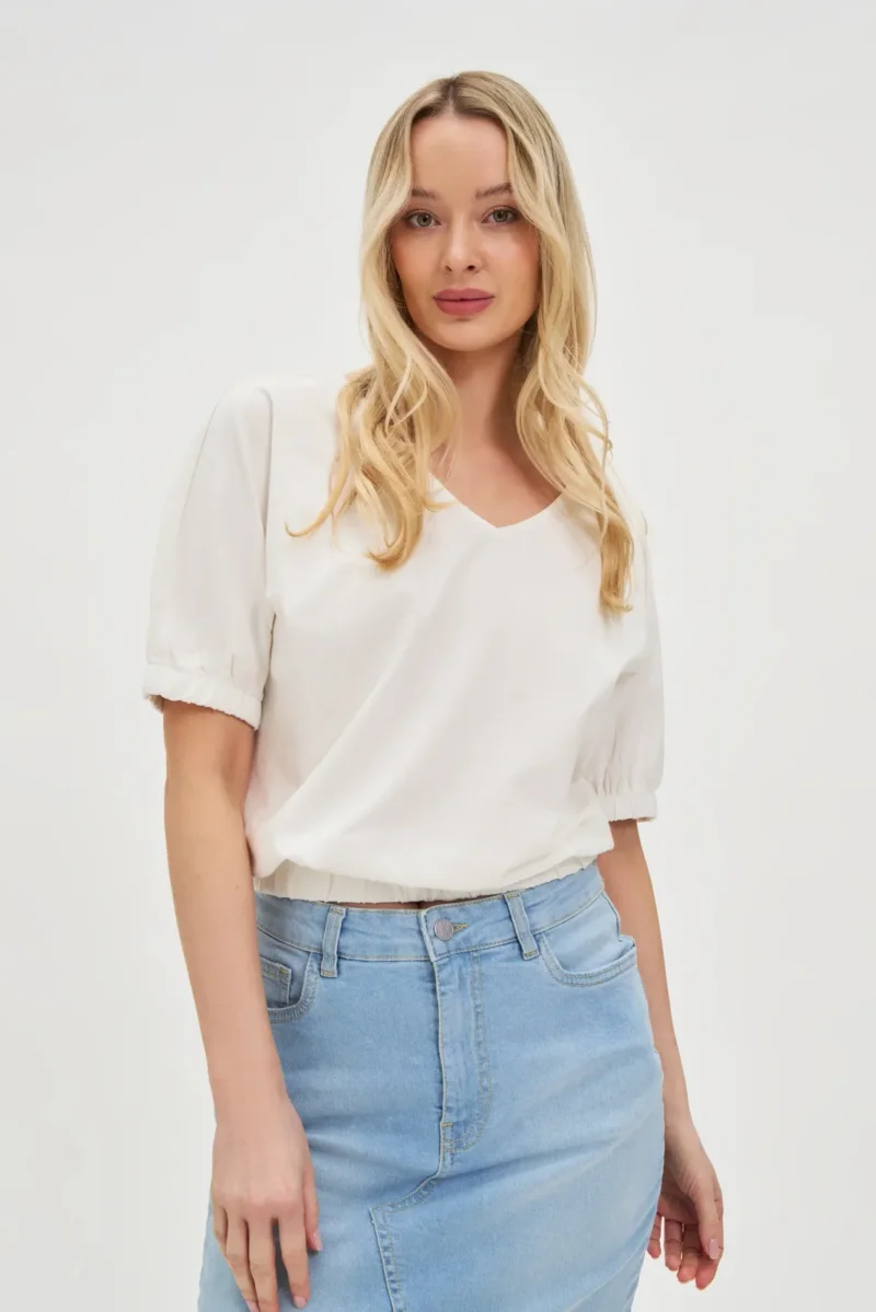 WOMEN'S TSHIRT L-TS-4619 OFF WHITE - Imagen 4