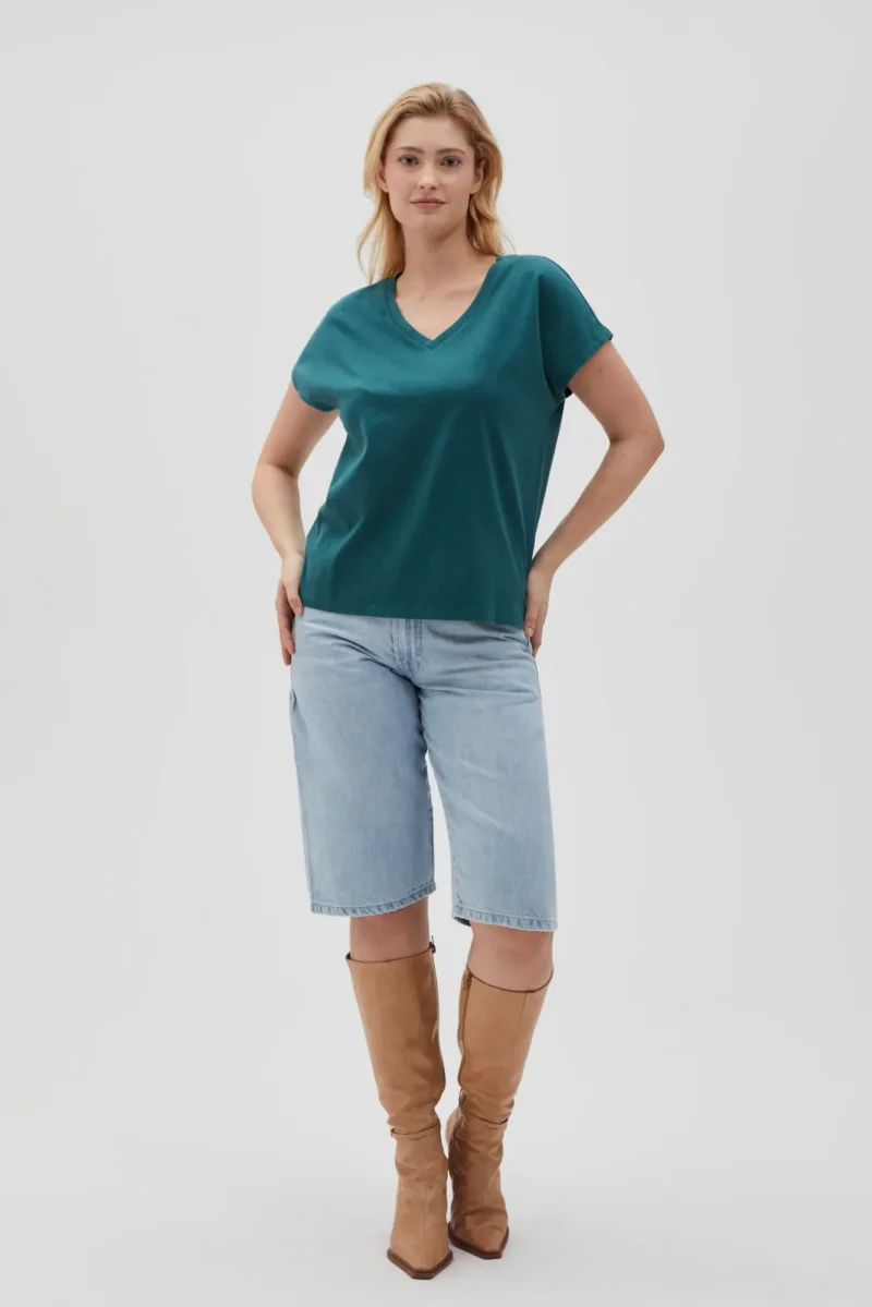 WOMEN'S TSHIRT L-TS-4623 D.GREEN - Imagen 5