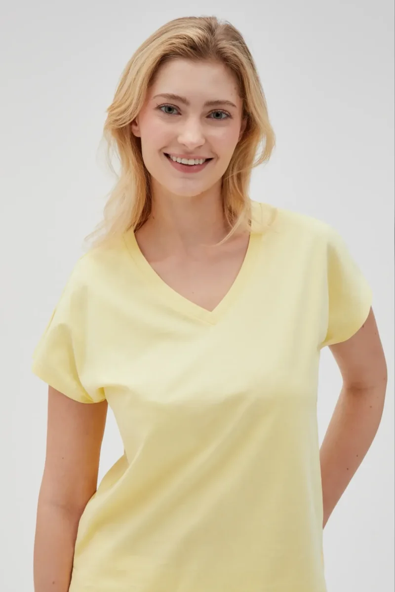 WOMEN'S TSHIRT L-TS-4623 L.YELLOW - Imagen 3