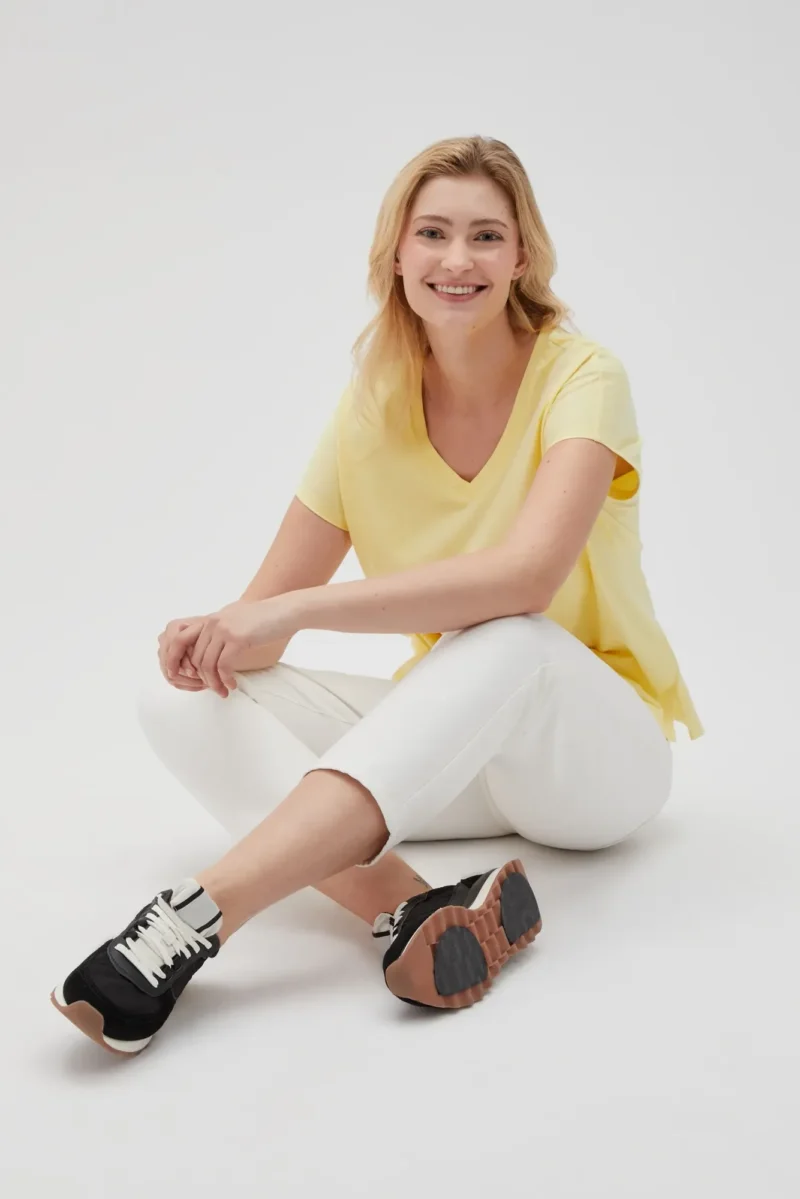 WOMEN'S TSHIRT L-TS-4623 L.YELLOW - Imagen 4
