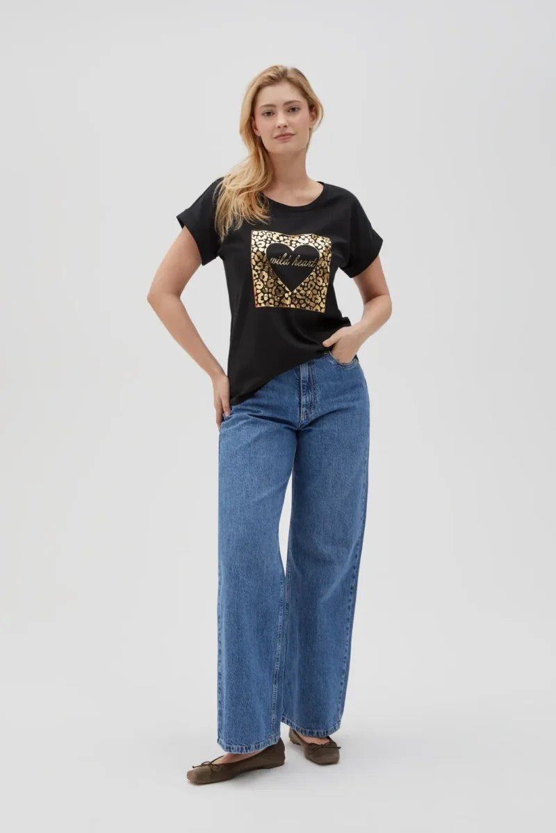 WOMEN'S TSHIRT L-TS-4626 BLACK - Imagen 4