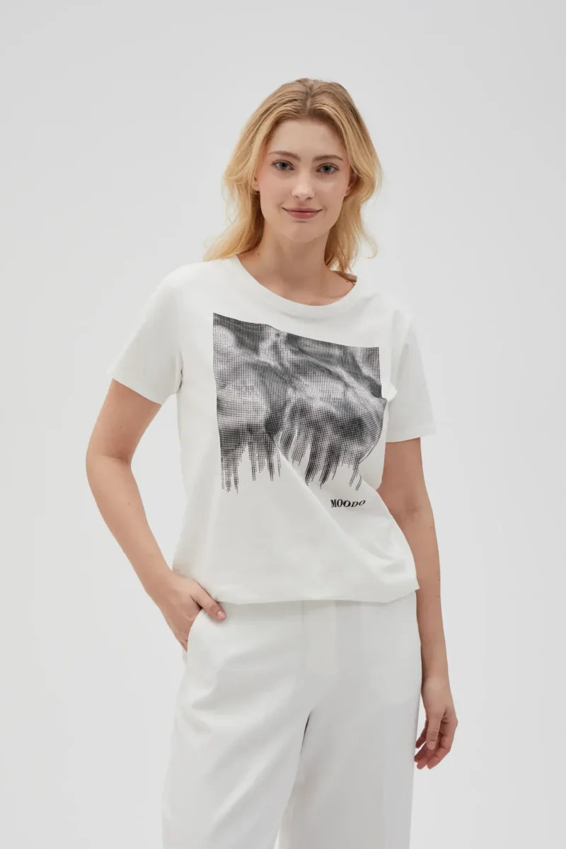 WOMEN'S TSHIRT L-TS-4629 OFF WHITE
