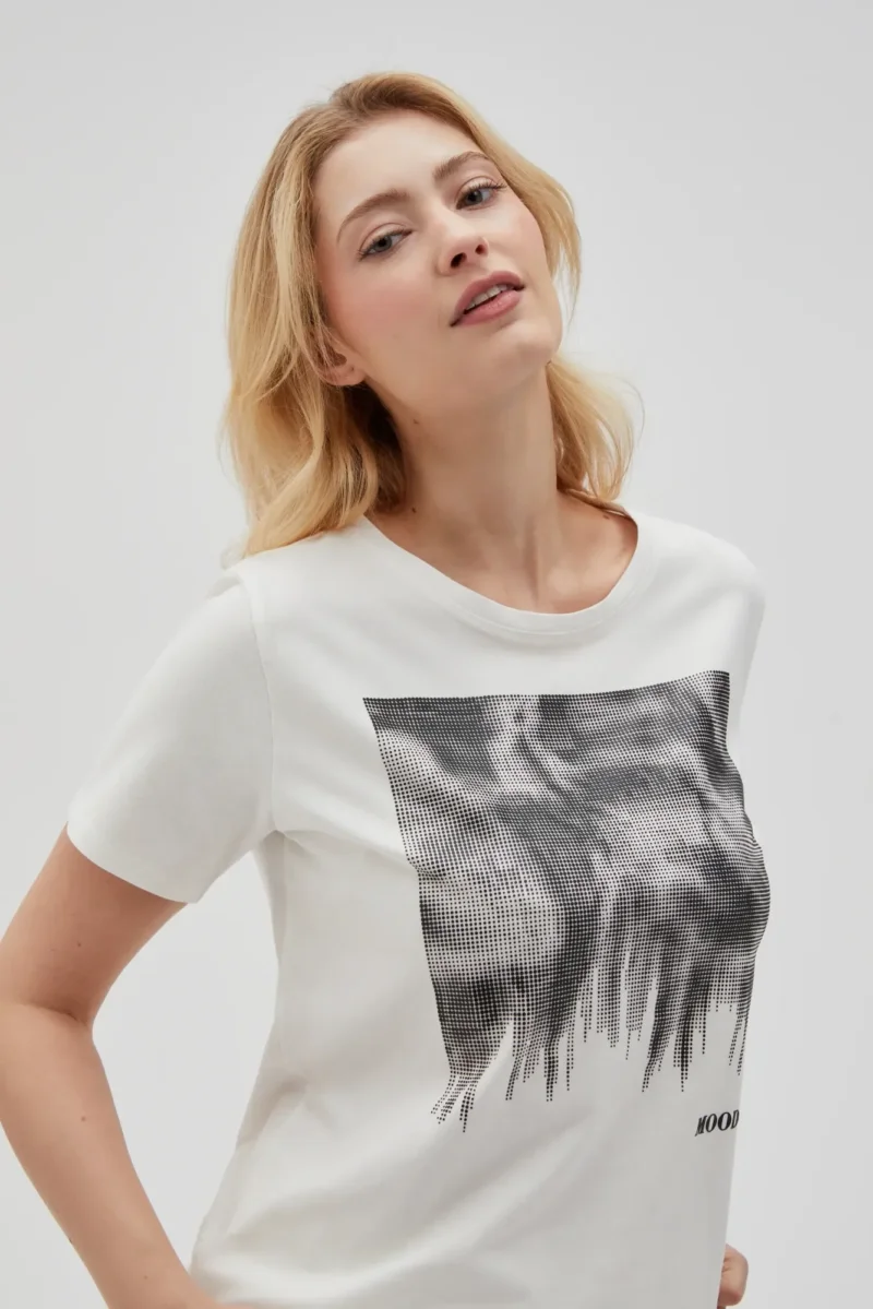 WOMEN'S TSHIRT L-TS-4629 OFF WHITE - Imagen 4