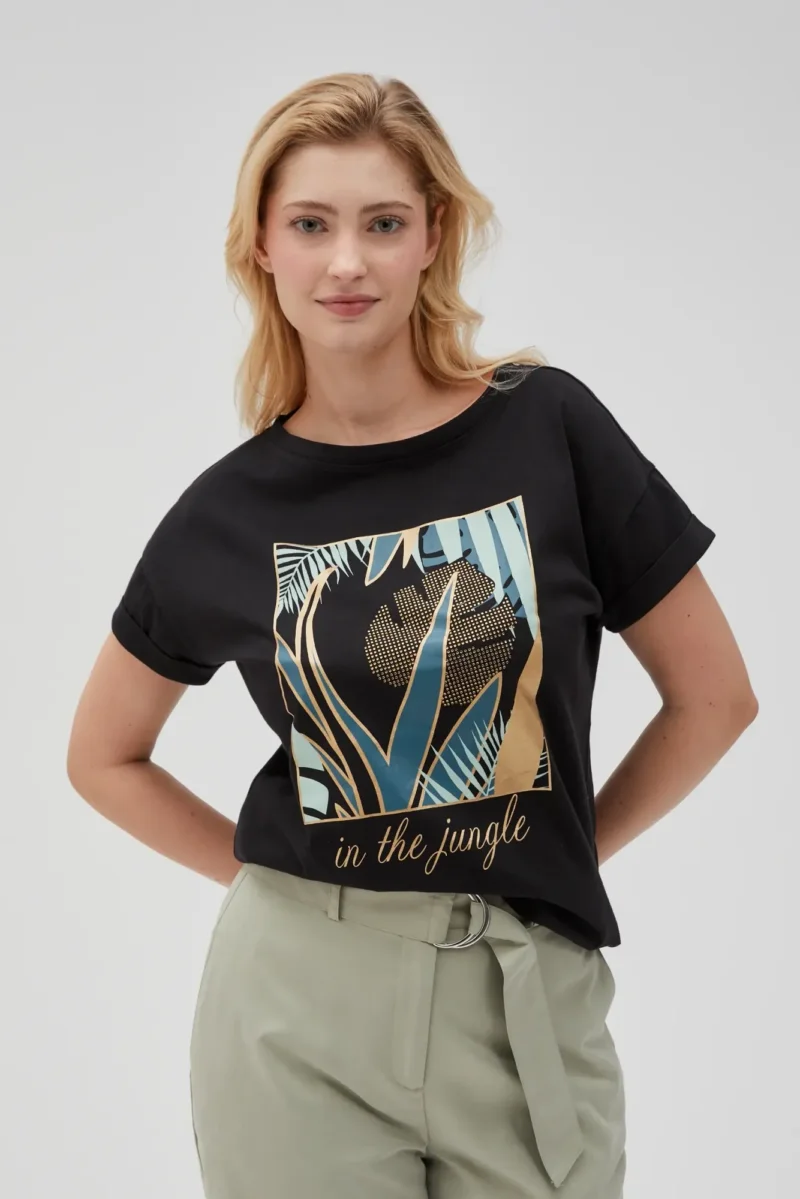 WOMEN'S TSHIRT L-TS-4633 BLACK - Imagen 3
