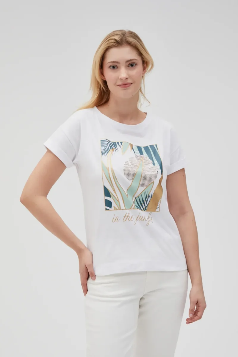 WOMEN'S TSHIRT L-TS-4633 WHITE - Imagen 2