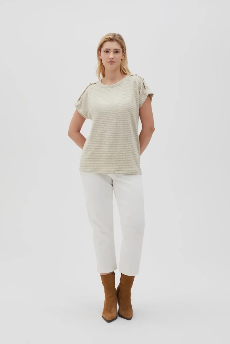 WOMEN'S TSHIRT L-TS-4634 L.BEIGE - Imagen 3