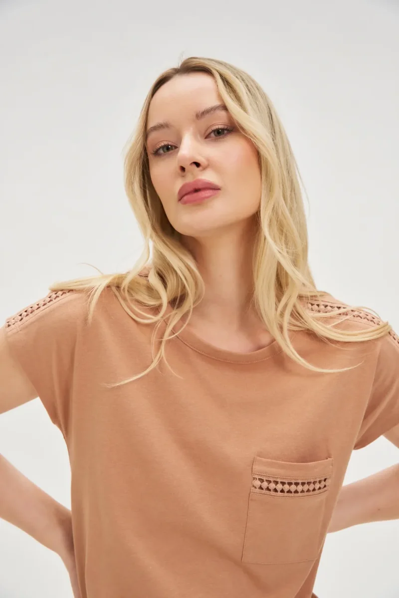 WOMEN'S TSHIRT L-TS-4635 L.BROWN