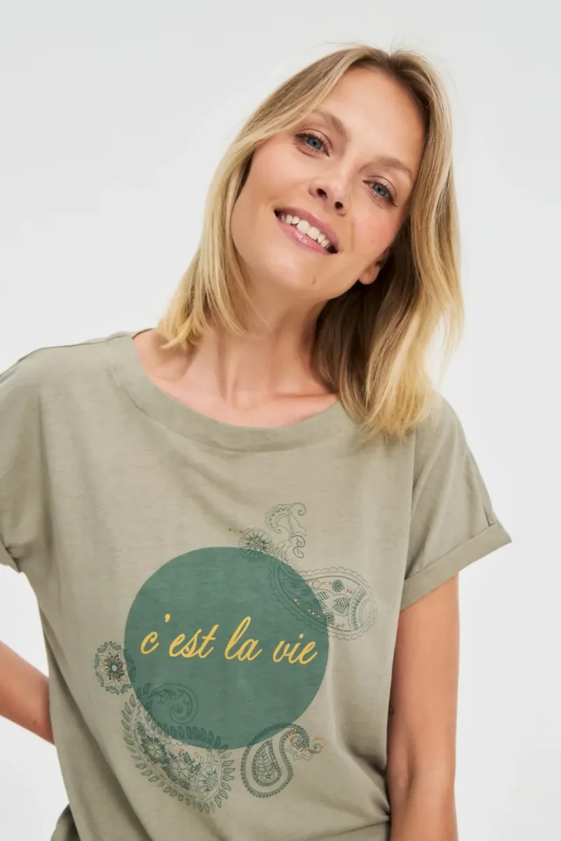 WOMEN'S TSHIRT L-TS-4636 OLIVE - Imagen 3