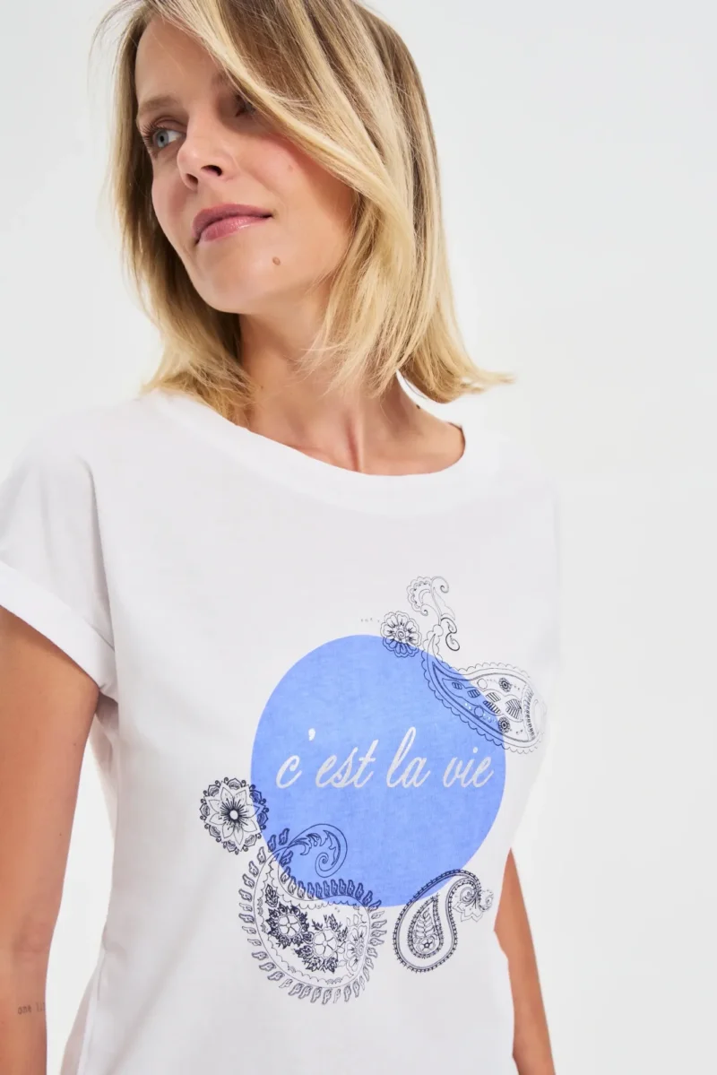 WOMEN'S TSHIRT L-TS-4636 WHITE - Imagen 3