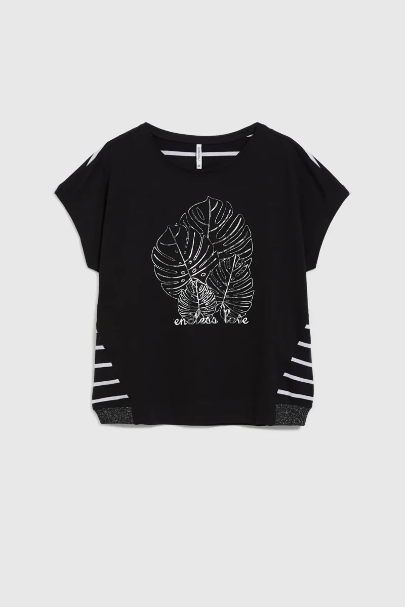 WOMEN'S TSHIRT L-TS-4639 BLACK - Imagen 6