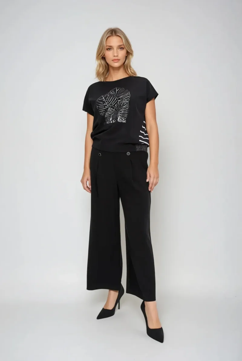 WOMEN'S TSHIRT L-TS-4639 BLACK - Imagen 2
